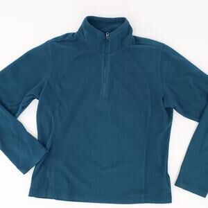 Columbia Fleece Half Zip Jacket Teal Blue, Lightweight Pullover Women Small